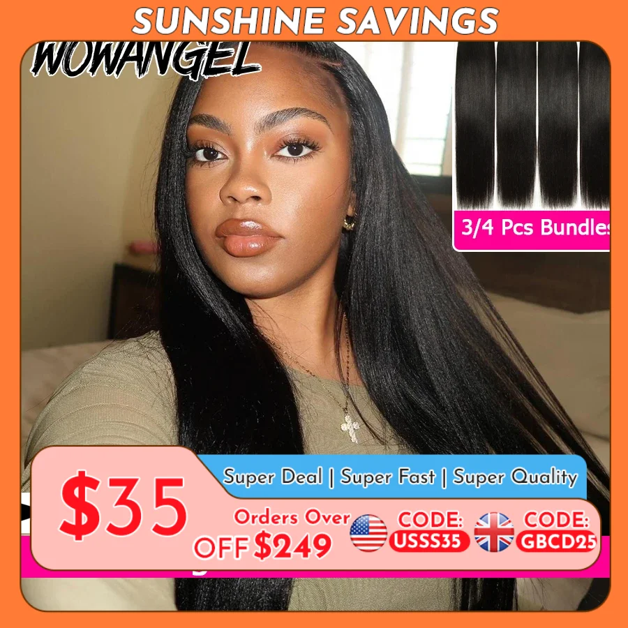 Yaki Gerade Menschliches Haar Bundles Natürliche Farbe Nähen In Spinnt 28 30 32 Zoll Licht Yaki Bundles 1/3/4 Pcs Brasilianische Haar Verlängerung