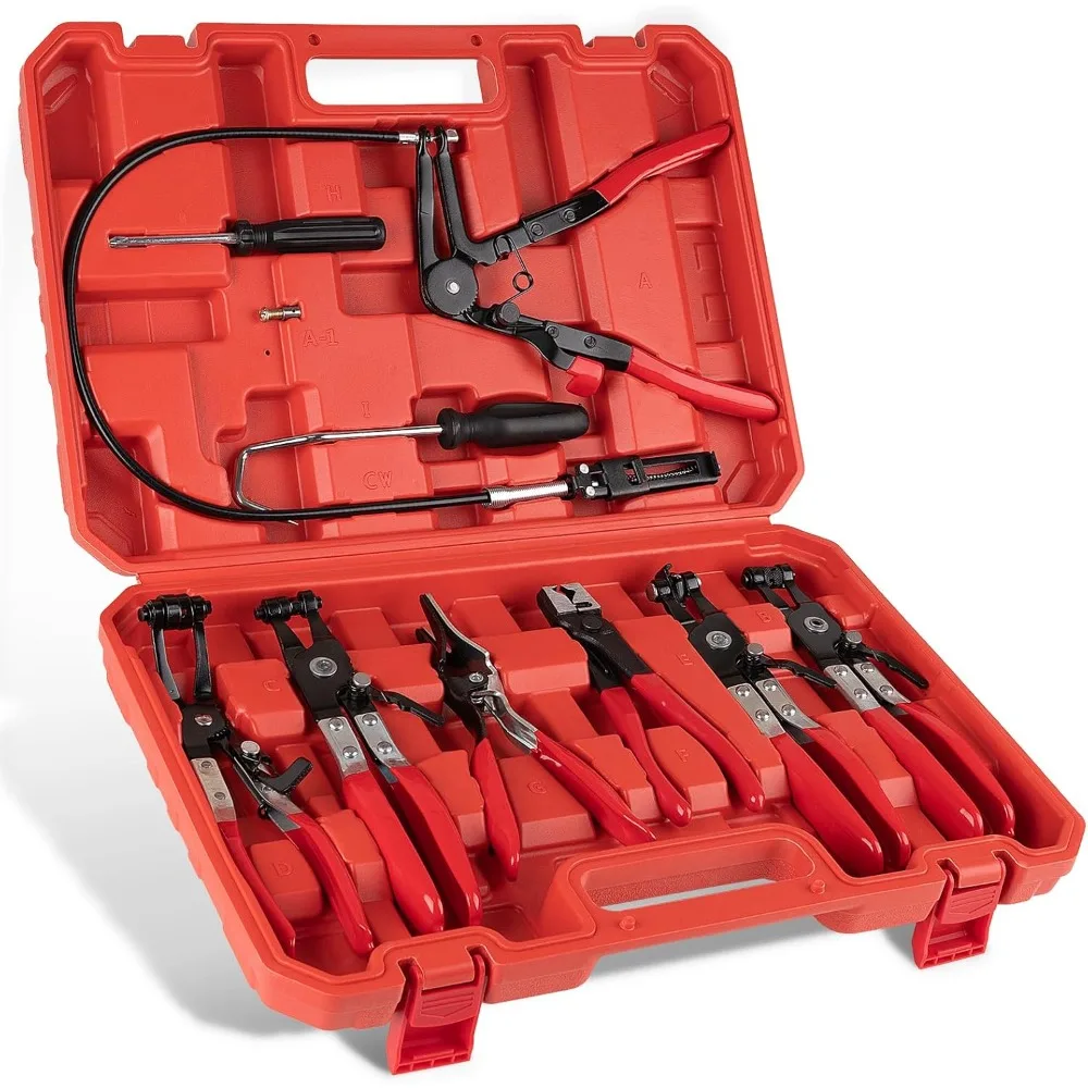 

9 шт. плоскогубцы для хомутов с кабельным радиатором, гибкие плоскогубцы для хомутов для топливных линий, двигателей и обогревателя автомобильного радиатора, костюм