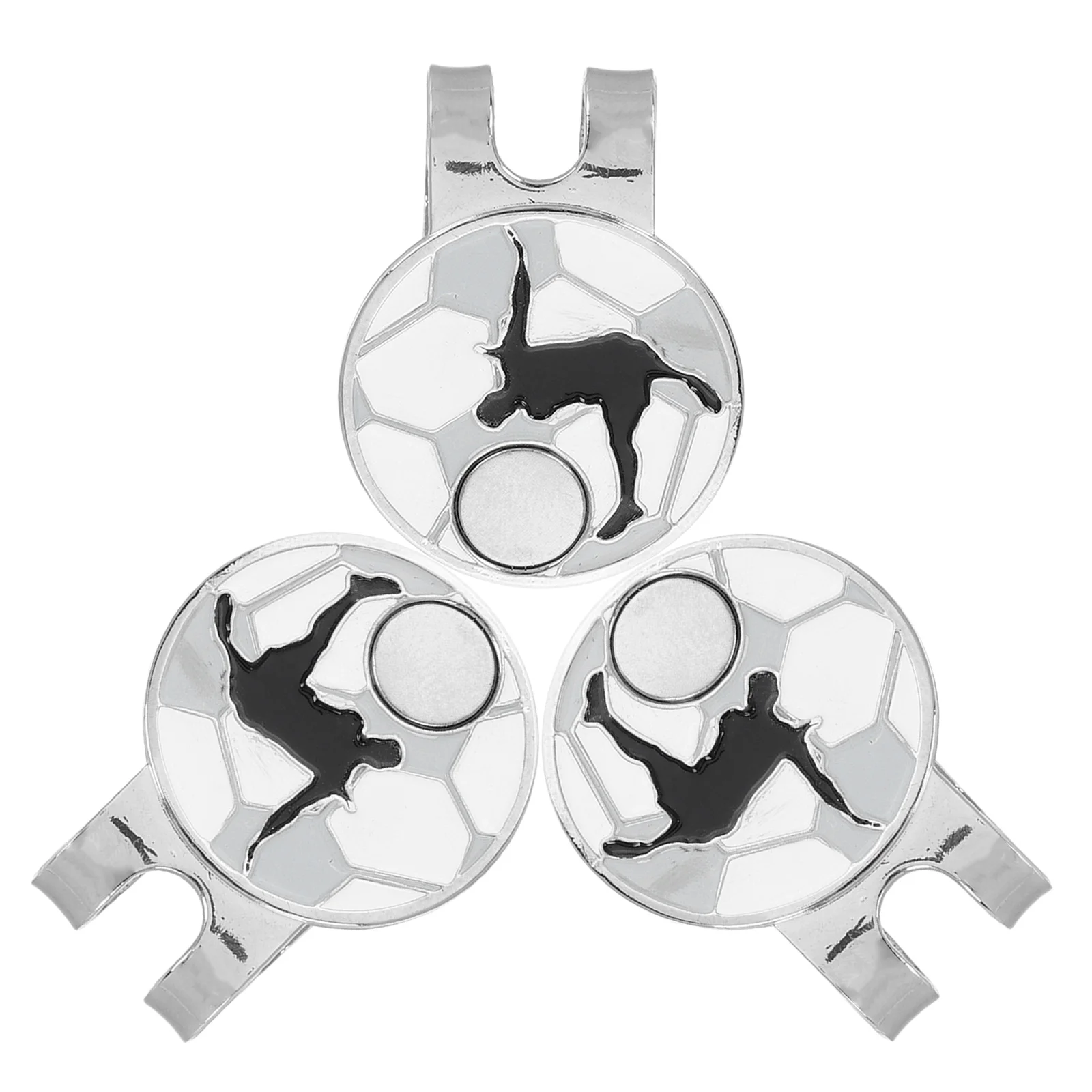 3 قطعة مشبك قبعة الجولف المعدنية علامة كروية قوية تستخدم متعددة الاستخدامات لمختلف القبعات ملحقات الجولف الأنيقة علامة كروية محمولة #5