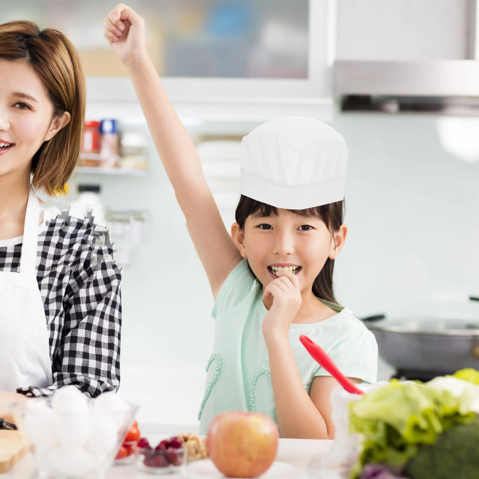 Chapeaux de chef de poulet pour enfants, équipement de sauna léger, accessoires de cuisine simples pour enfants, garçons et filles, blanc, 20 pièces