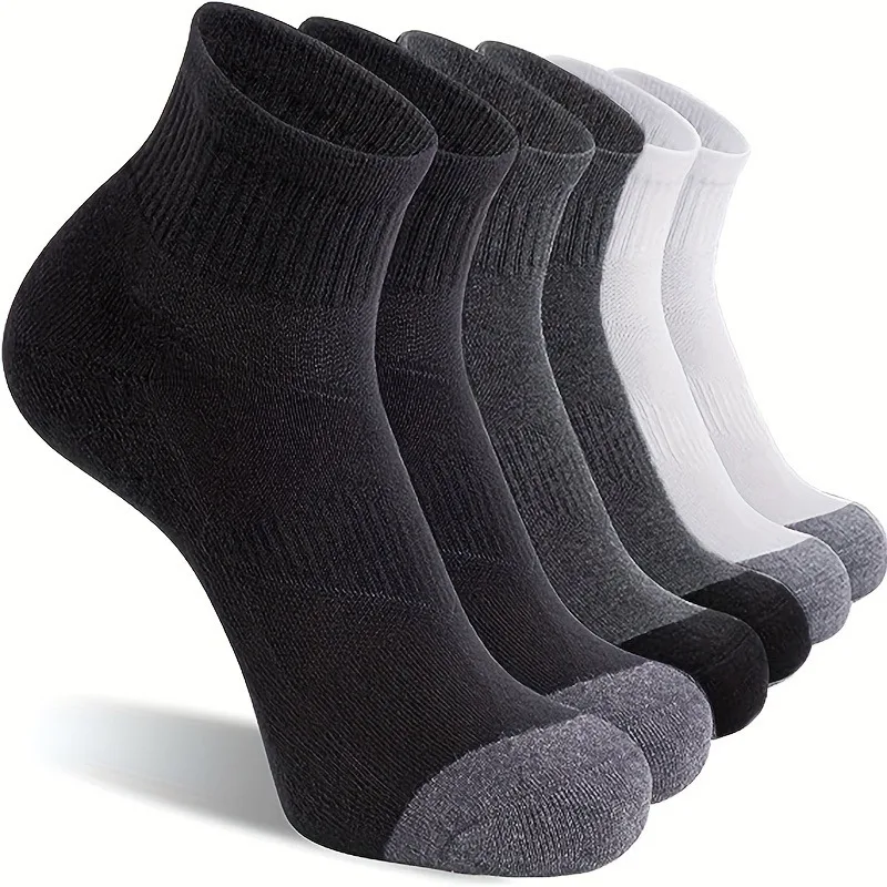 

6/12 Pairs Men's Casual Sports Ankle Socks Breathable Mesh Design Lightweight Comfortable Sock for All Seasons Black Grey White