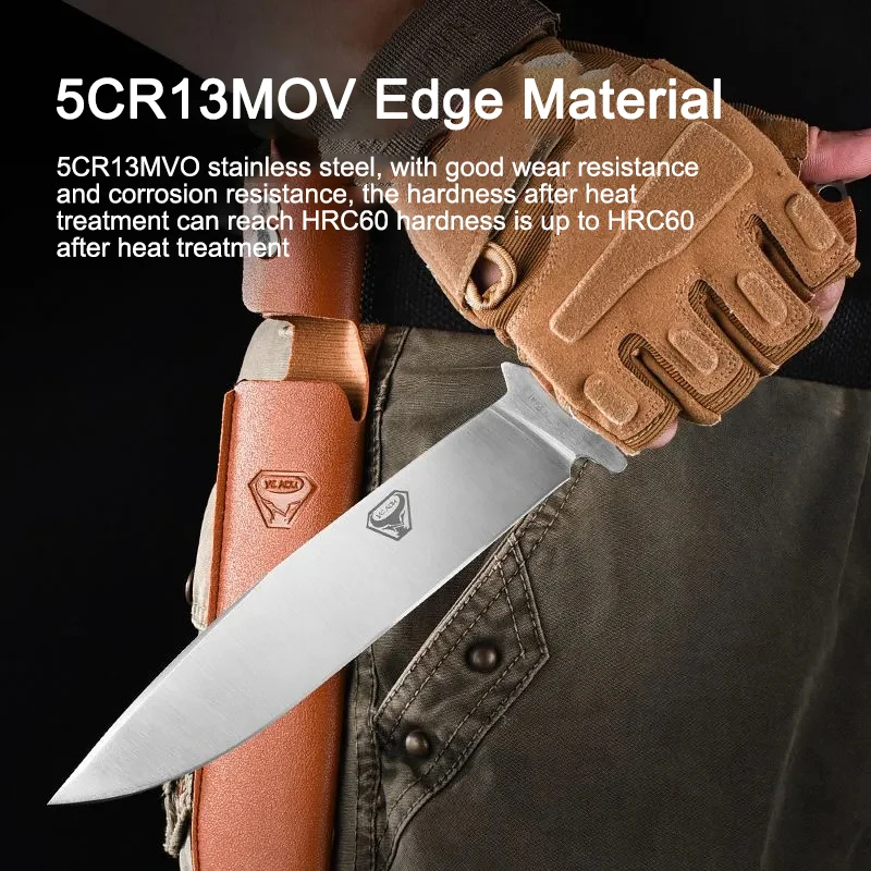 Outdoor Straight Knife Portable Scabbard Fruit Knife Camping Portable Knife Outdoor Stainless Steel Knife