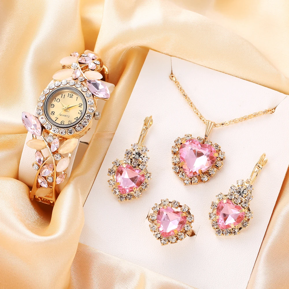 

Новинка 2025, корейские женские часы с бриллиантами, кварцевые часы с листьями, декоративные часы-браслет из сплава с темпераментом, женское издание