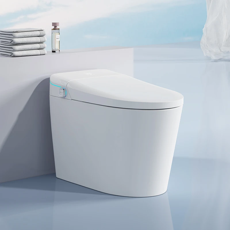 WC Intelligent Toilet with Heated Seat and Female Washing Function Smart Bidet Elongated Floor Mounted Remote Control Included