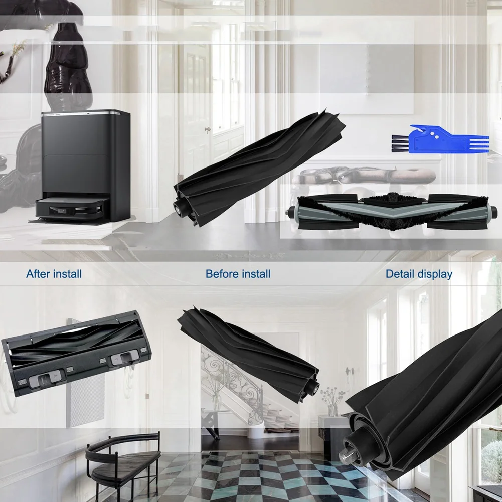 ملحقات استبدال المكنسة الكهربائية B90B-4-Piece للمكنسة الكهربائية Ecovacs X2 Omni، الفرشاة الدوارة الرئيسية