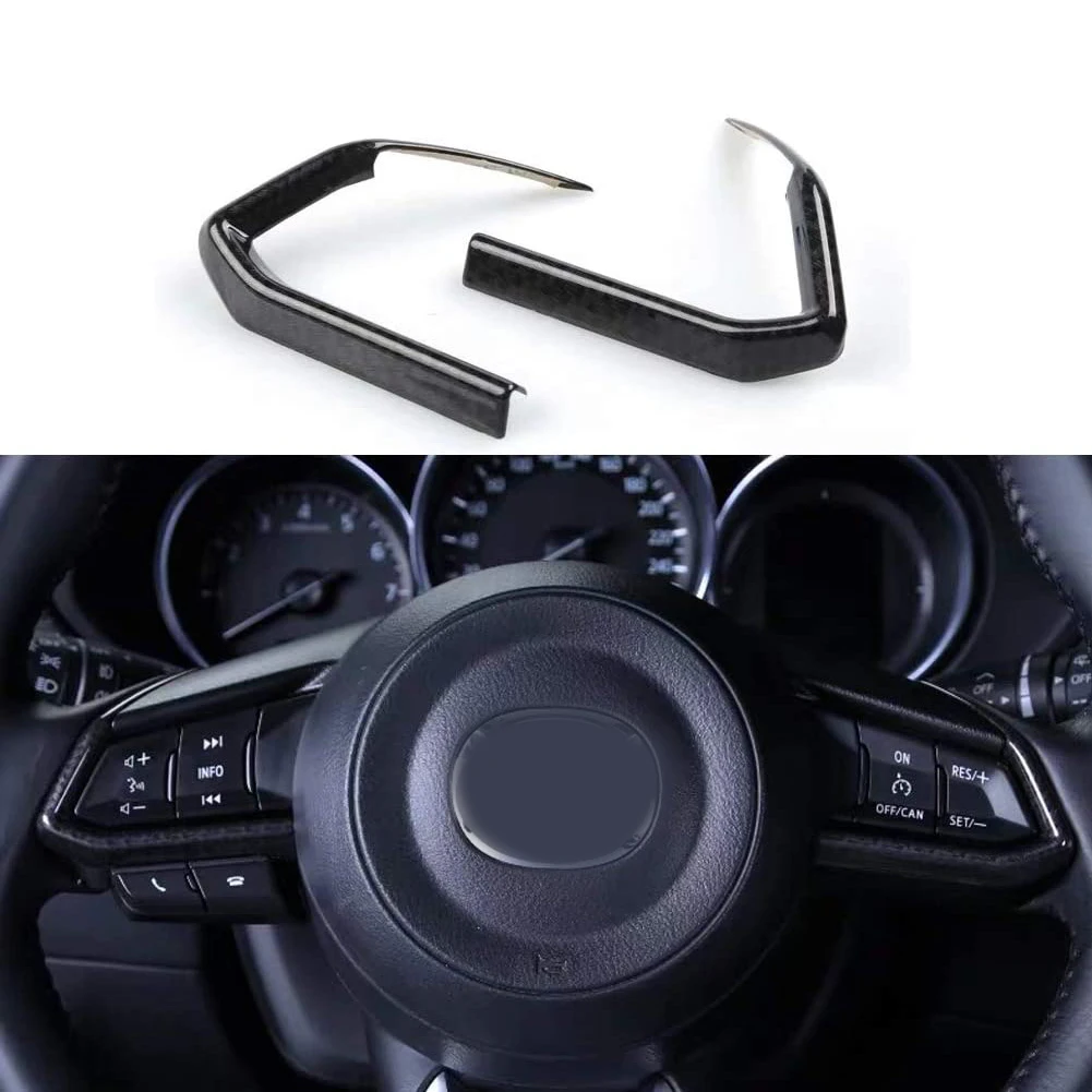 Car Accessories, Carbon Fiber Interior Steering Wheel Button Sequin Decorative Cover, for 6 -4 -5 -9