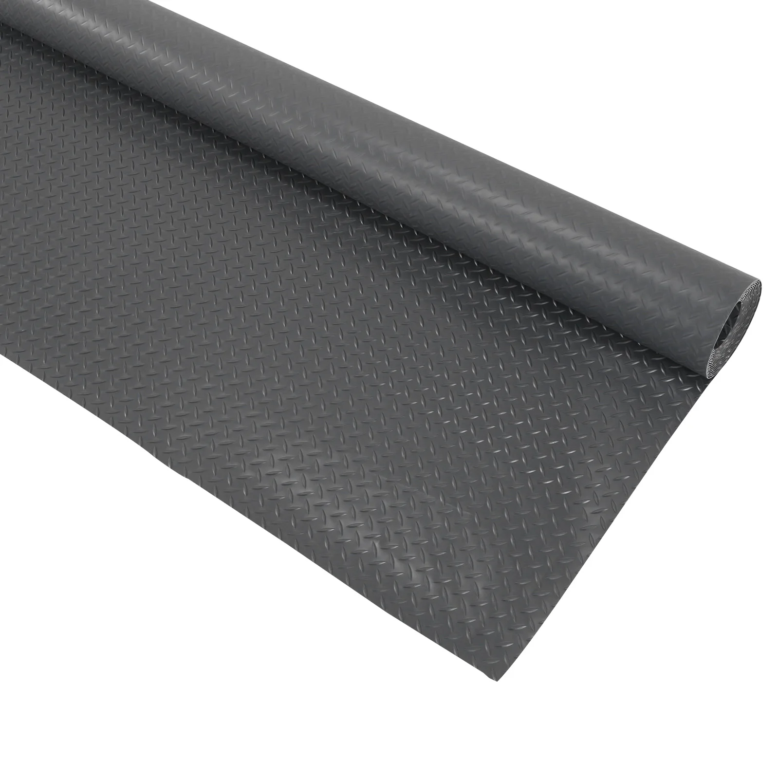 7.9x21/32.8 FT Garage Mat 2.5mm Garage Shop Parking Mat Diamond Plate PVC for Truck Trailer SUVs Van Golf Cart Motorcycle