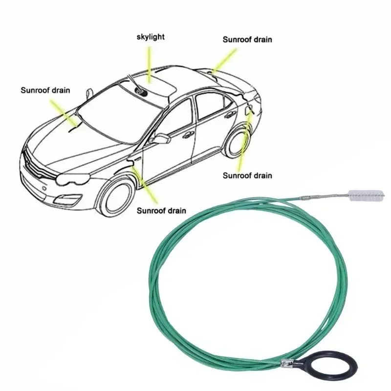 3M Upgraded Car Sunroof Drain Cleaning Tools Brush Pipe Cleaner Thin Unblocker Sunroof Windshield Wiper Drainage Holes amagi