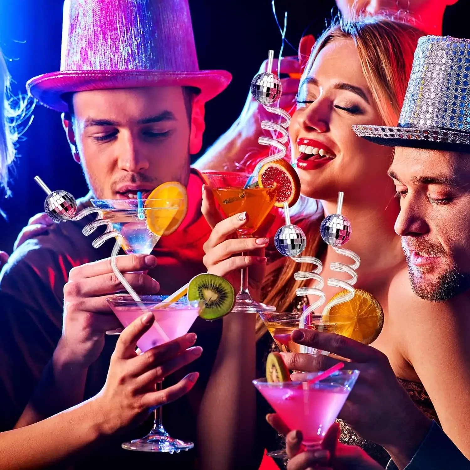 6/12/18 pcs disco ball straws,birthday party decorations,disco decorations,Straws party retro decorations,dance,holiday weddings