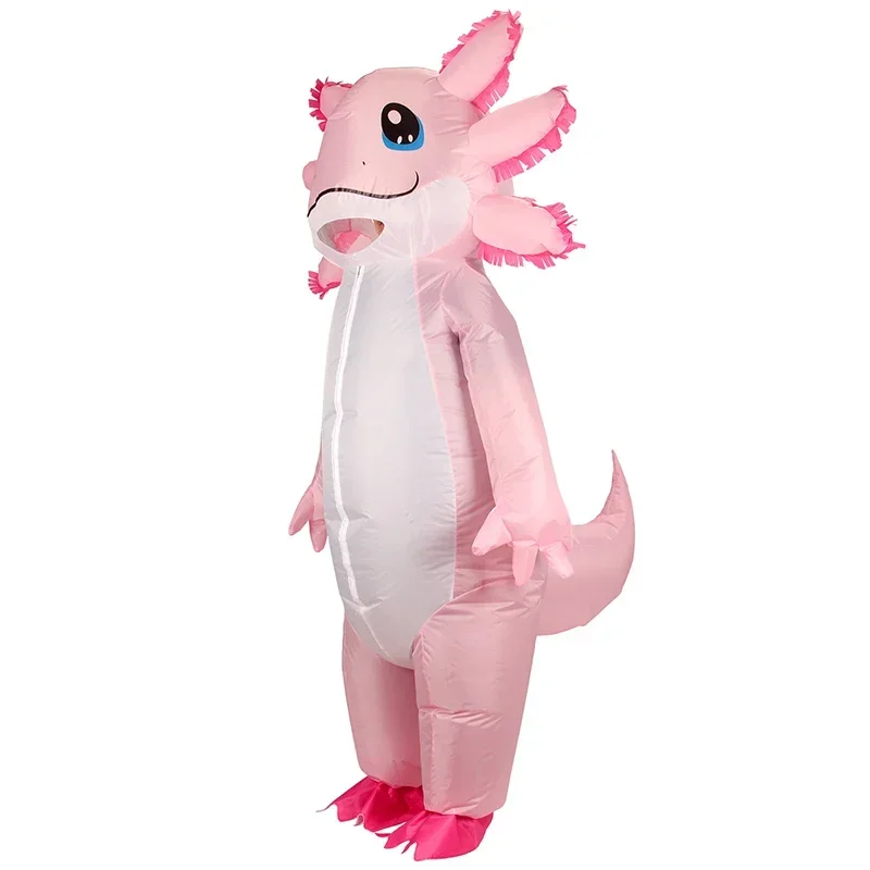 Inflatable Costume Adult Axolotl Costumes Halloween Blow Up Costume Pink Axolotl Costume for Women Men Animals Cosplay Party