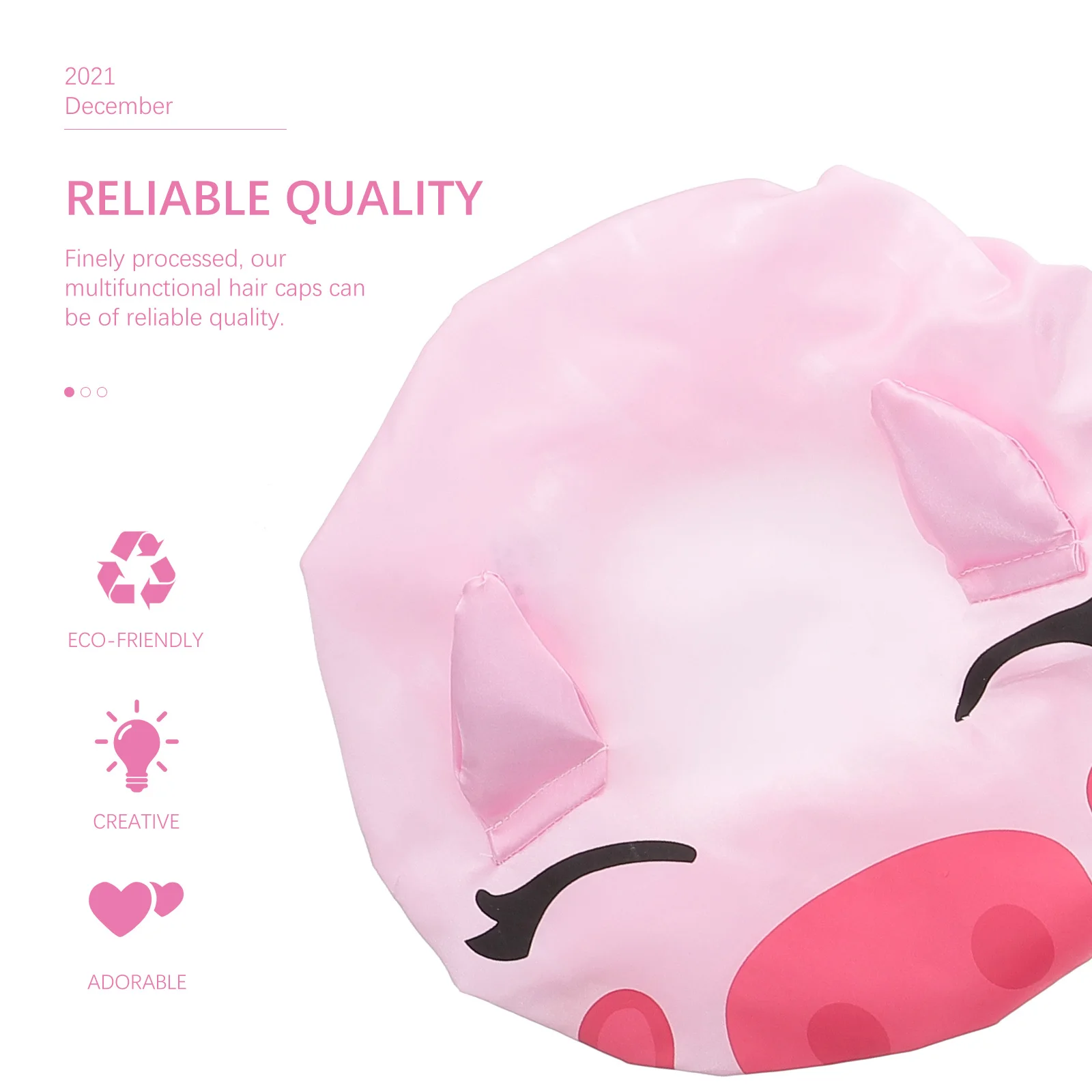 

3Pcs Cartoon Children Bathing Hats Satin Double Layers Waterproof Shower Caps for Girls Boys Toddler Multi-Functional Travel