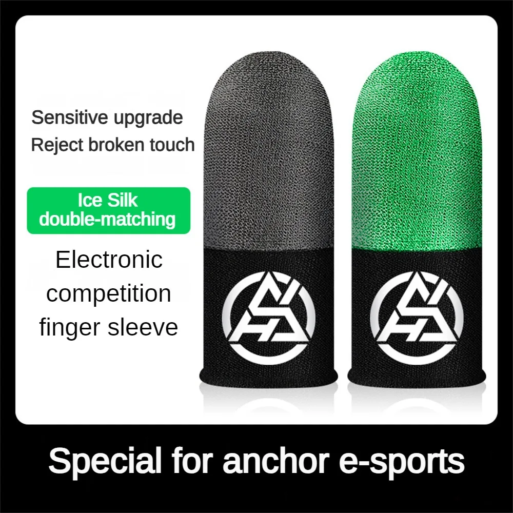 2Pcs Mobile Game Fingertip Gloves Sweatproof Anti-slip Touch Screen Finger Sleeve Breathable Gaming Fingertip Cover For Gamer