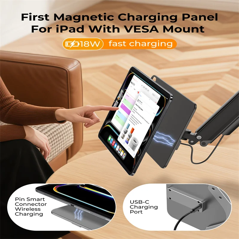 KUXIU Magnetic Wireless Charging Panel for iPad Pro/Air, Aluminum