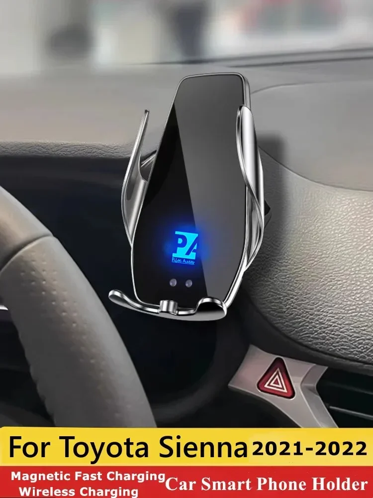 

2021-2022 For Toyota Sienna Phone Holder Wireless Charger Car Mobile Phones Mount Bracket GPS Support