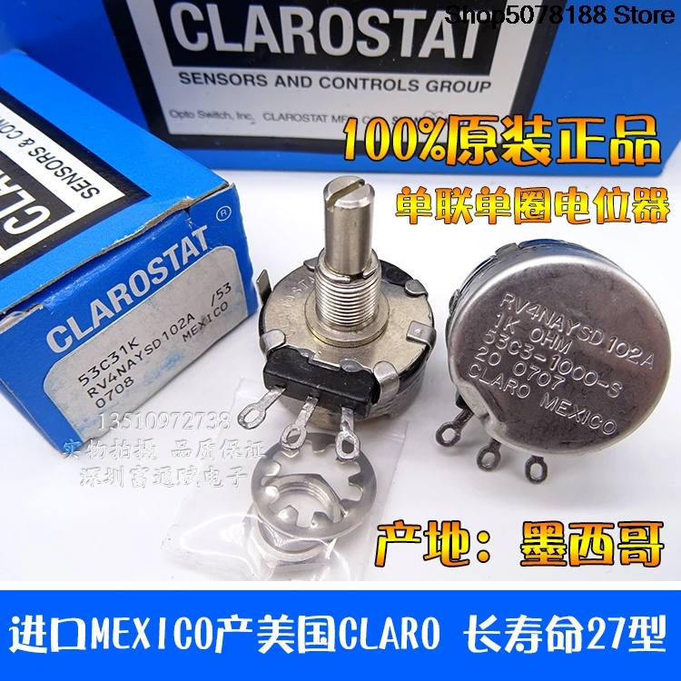 MEXICO produced CLARO long-life 27 RV4NAYSD102A 1K single-turn potentiometer