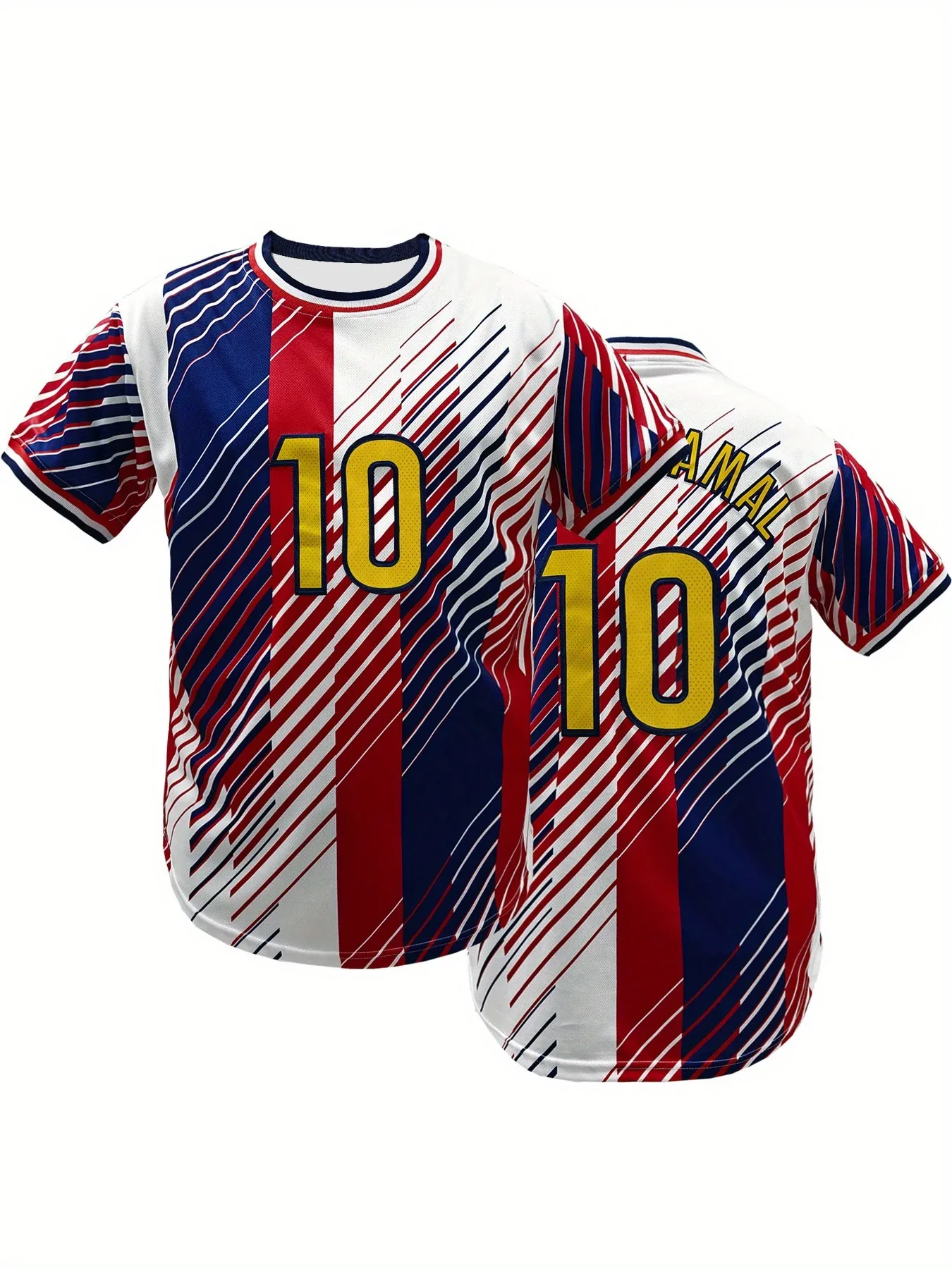 売れ筋メンズ #   10 サッカー ジャージ T シャツ - 3D プリント 通気性 プルオーバー 半袖 トレーニング マッチ パーティー ユニークなテーマ