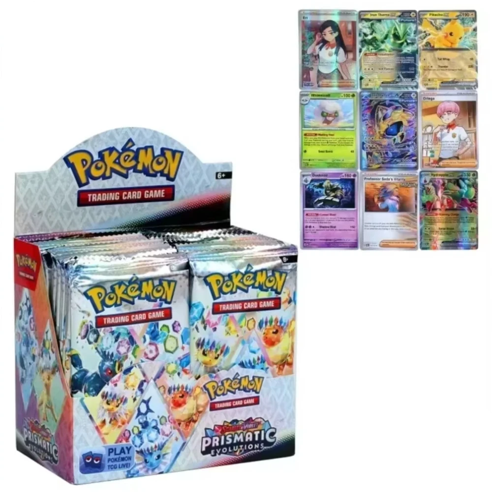 360pcs Box Pokémon Cards Scarlet & Violet Prismatic Evolutions 151Booster English TCG Rare Holo Eevee Collectible Trading Cards