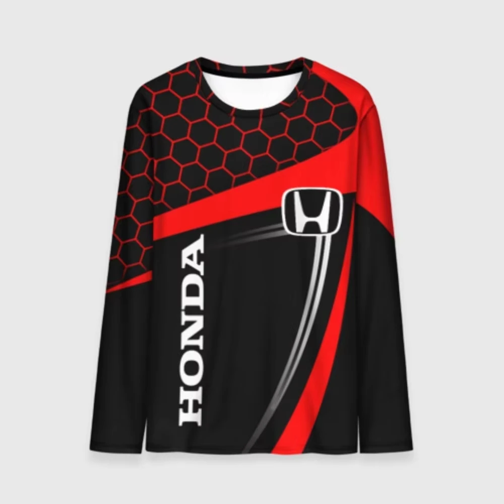

Мужской мотоциклетный гоночный костюм премиум-класса Honda с длинными рукавами, уличный мужской и женский велосипедный топ, повседневная спортивная быстросохнущая футболка