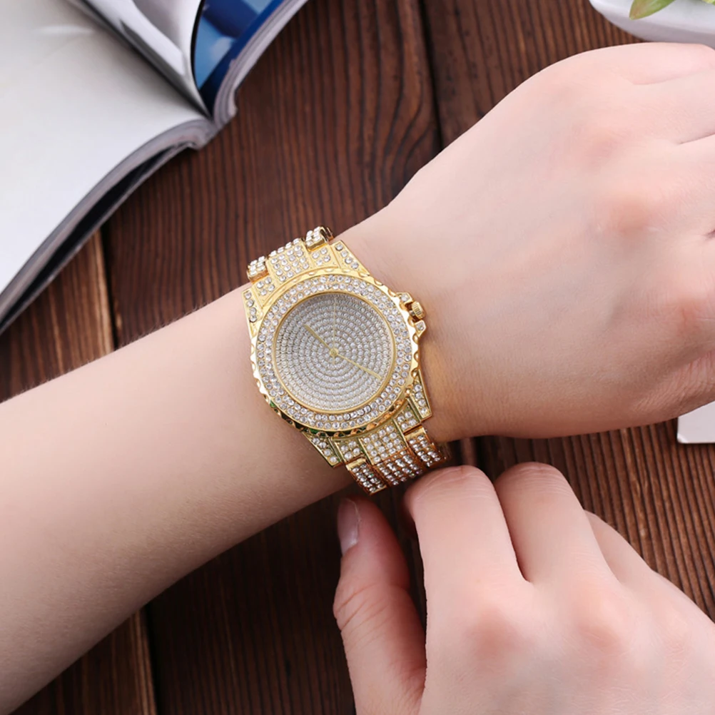 

Quartz Wristwatch for Women Lady Leisure Watch Elegant Stylish Golden Fancy Alloy Glass Comfortable Lightweight Precise