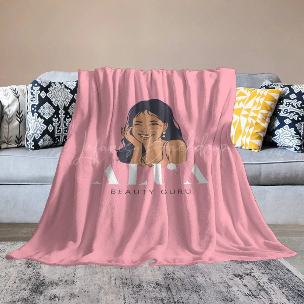Pink Beauty Guru Girl Custom Name 50x60in Pattern Blanket, Personalized Gift for Teens Bedroom Decor
