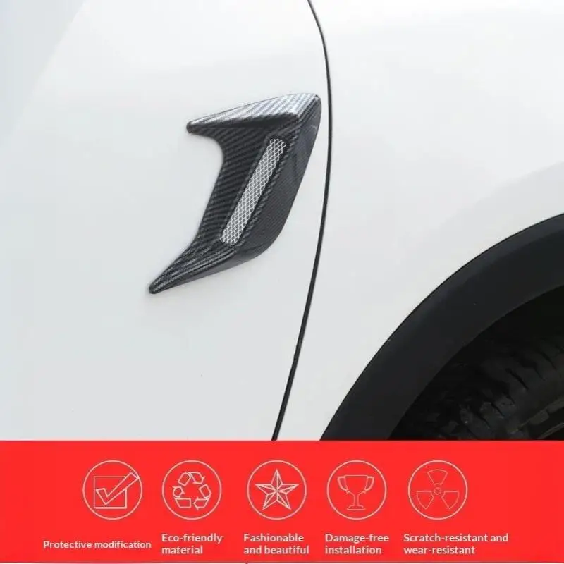 2Pcs Universal Car Shark Gills Side/Hood Air Flow Outlet Vent Decoration Sticker Trim Cover Decal Car Styling