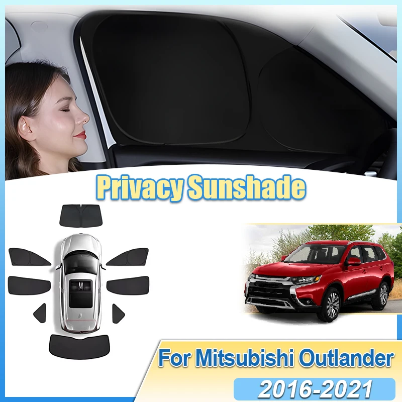 

Для Mitsubishi Outlander 2016-2021 анти-УФ-защита от солнца и тепла, автомобильный солнцезащитный козырек, инструменты, черный складной козырек, аксессуары