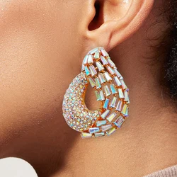 Trendy Zircon Earrings Round Hoop Earrings For Women Cute Lovely Wedding Earrings African Brazilian Copper Drop Earrings