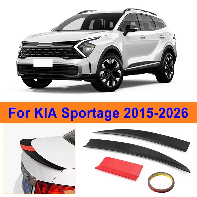 

For KIA Sportage 2015-2026 3-Section ABS Rear Trunk Spoiler 115-125cm Adjustable Sports Decor Top Wing Car Exterior Parts