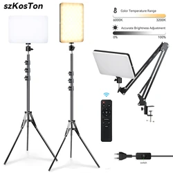 LED Video Light Panel Lighting Dimmable Photography Fill-in Lamp With Professional Tripod Remote Control For Live Stream Youtube