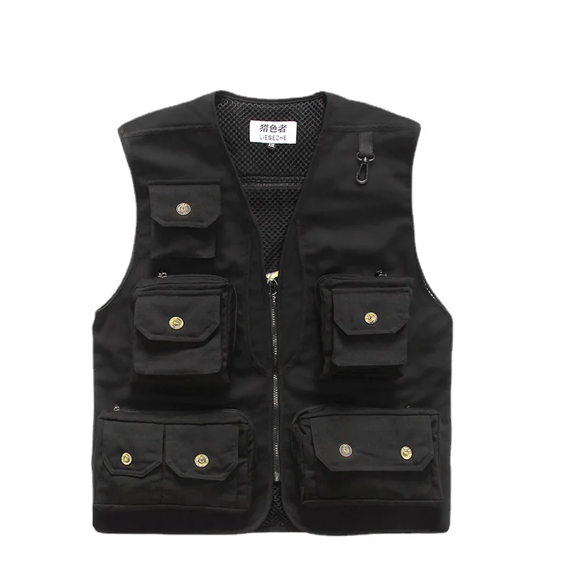 2023 Mannen Katoen Fotografie Vest Multi-Pocket Vissen V-hals Casual Vest