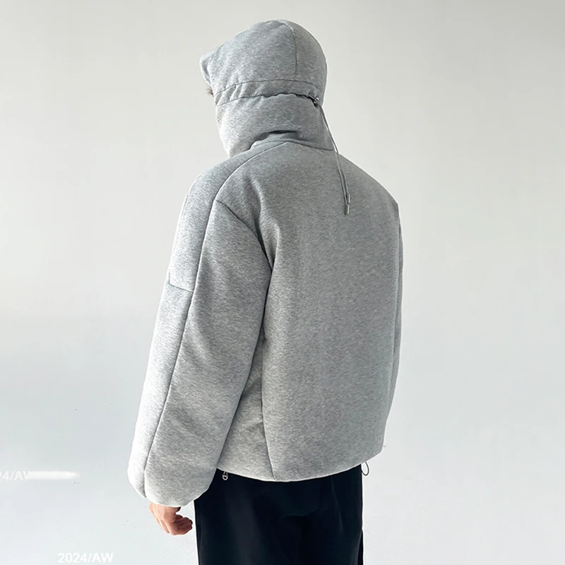 LUZHEN 2025 موضة الشتاء بلون سميكة الدافئة مقنعين سترة سترة الرجال وسيم عالية طوق معطف مبطّن عادية JY5047 #4