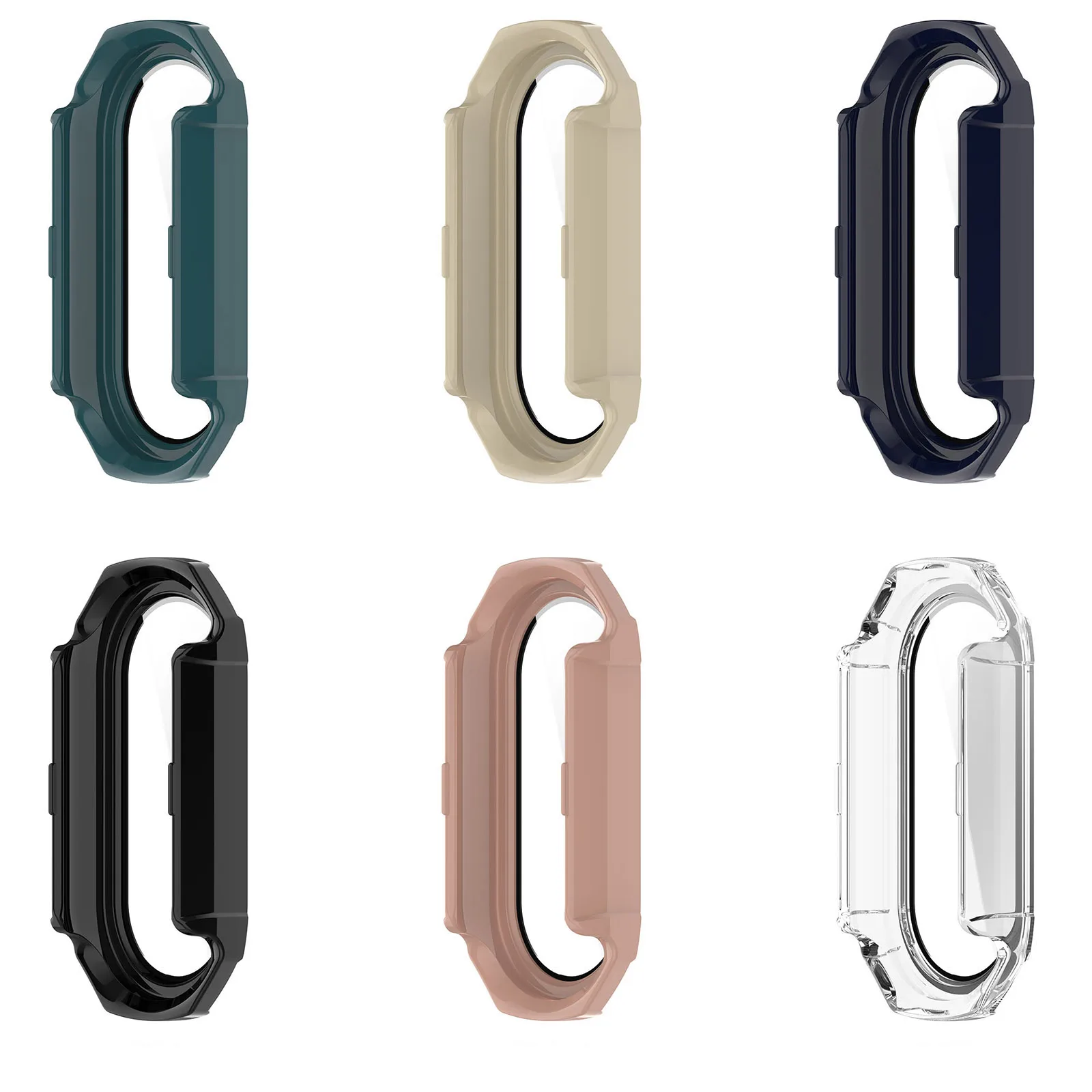 For Xiaomi Mi Band 8 Shell Film Integrated Protective Case Screen Protector Tempered Glass Cover Miband 8 Accessory For Bumper