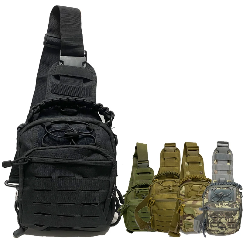 

Tactical Shoulder Gun Bag 600D Waterproof Chest Bag Molle Strap Bag Outdoor Sports Hunting Backpack For Hiking Camping Cycling