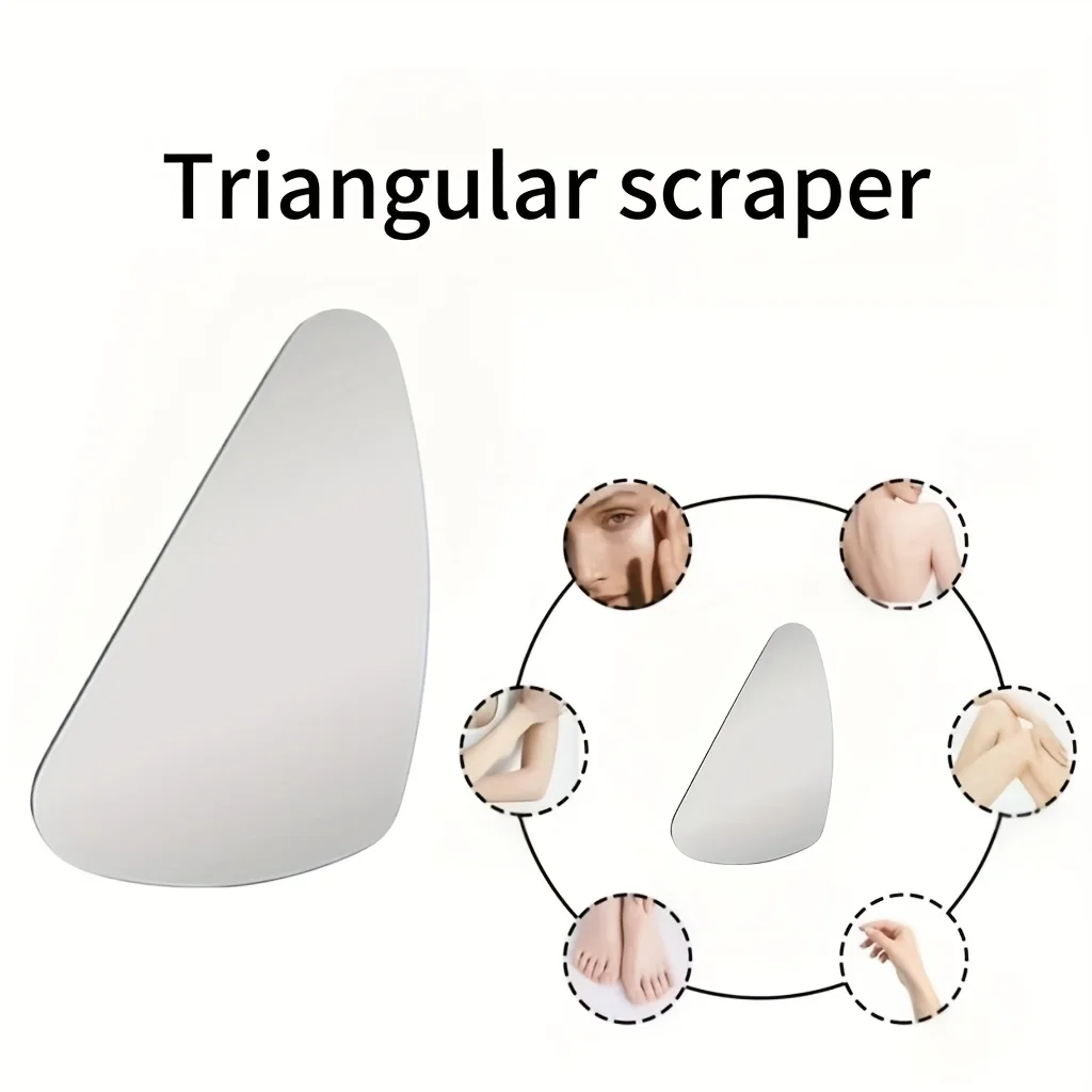 Strumento per il viso Gua Sha sottile in acciaio inossidabile Massaggio di serraggio beige chiaro Strumento per la rimozione dei punti neri del viso e del naso di bellezza