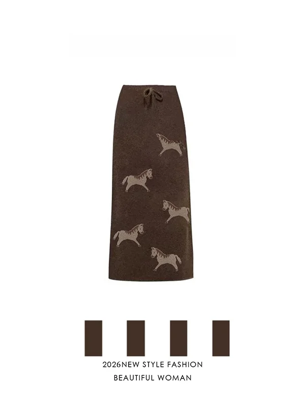 

Модная женская юбка А-силуэта с принтом, длинная, в стиле ретро, для повседневной носки, с завышенной талией, повседневная, длинная