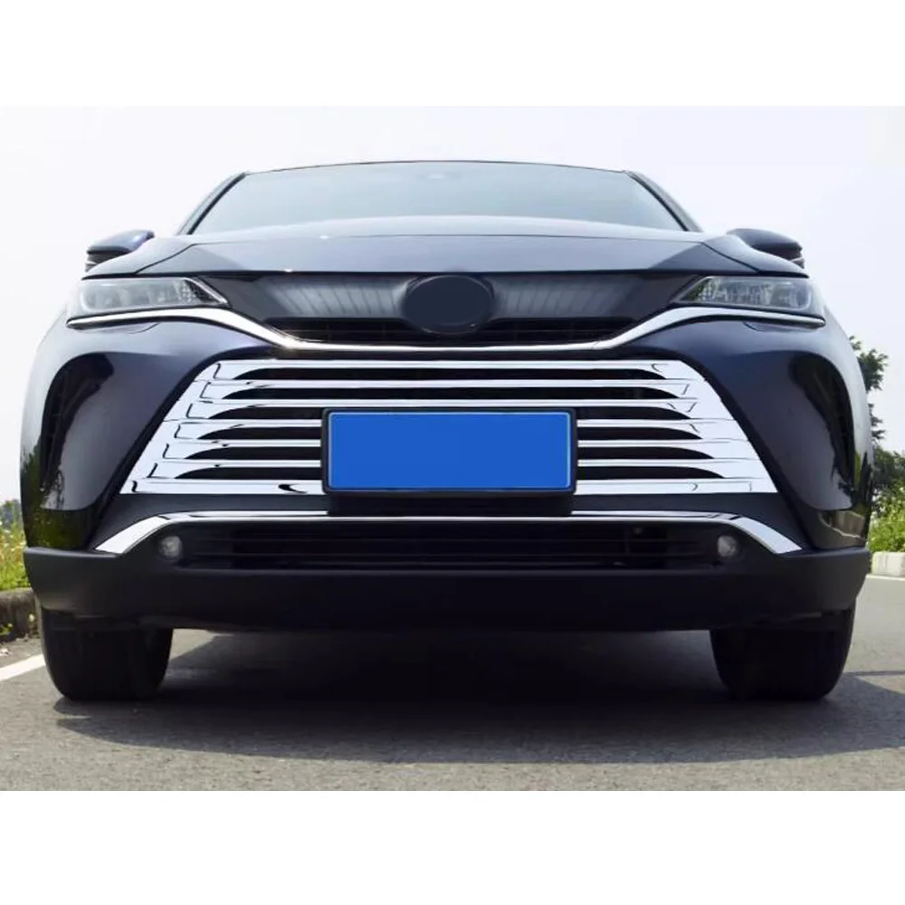 Stainless Steel Car Front Bumper Grille Grill Trim Cover Frame Exterior Accessories For Toyota Venza/Harrier 2021 2022 2023 2024