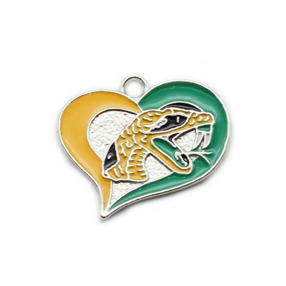 Enamel American UK 12pcs heart Wildcats sport Dangle charm Hanging Charm DIY Necklace  Jewelry Accessories Charms