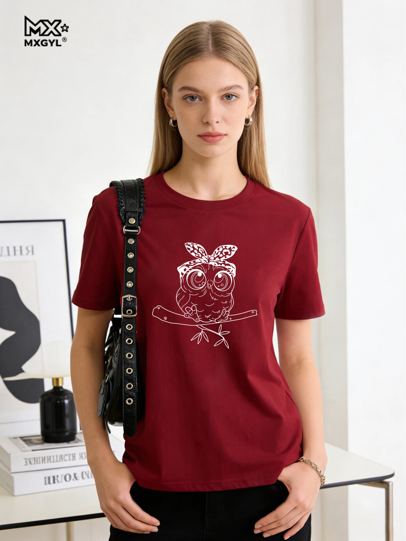 Cute Owl Shirt Teen Graphic Women Retro Vintage Anime Gothic T-shirt Comfortable Harajuku Kawaii Colorful Psychedelic