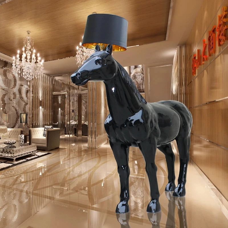 Fiberglass Horse Sculpture Floor Ornaments Decoration Hotel Living Room Hall Art Decoration