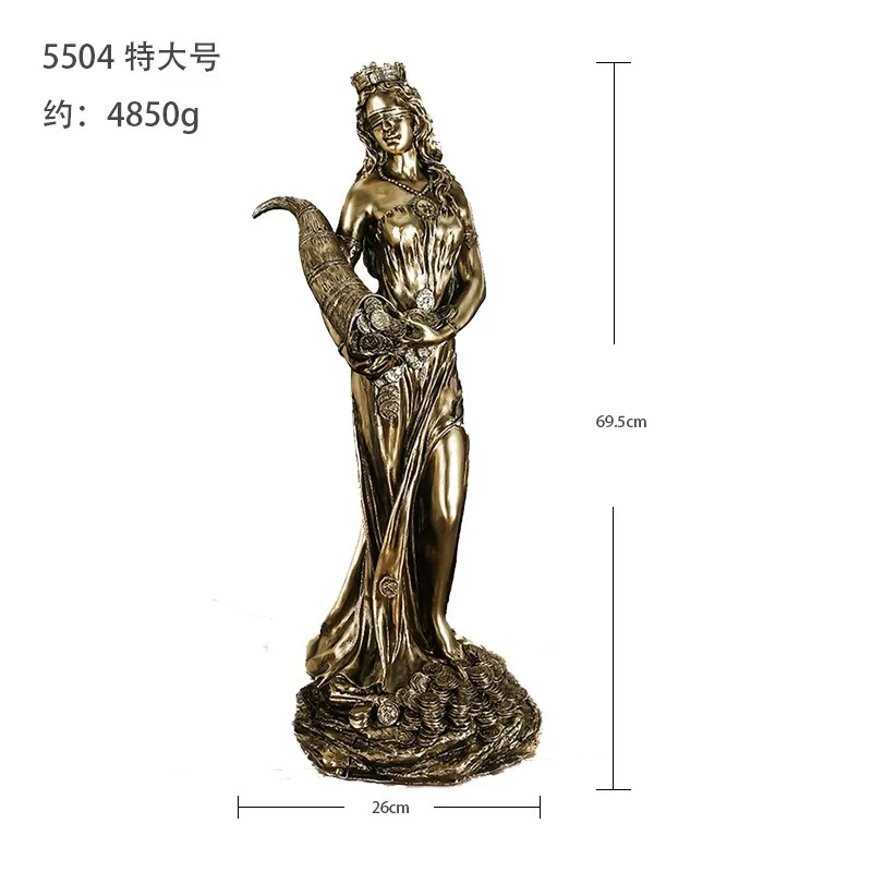 1 Piece of Goddess of Luck Jewelry Resin Goddess of Wealth Statue Small Ornaments Used for Bookshelf Home Living Room Office