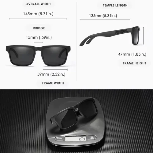 Imagen 2 del producto Nueva marca KDEAM, gafas de sol cuadradas de alta calidad para hombres, gafas de sol polarizadas deportivas, lentes coloridas con revestimiento reflectante 2025 UV400