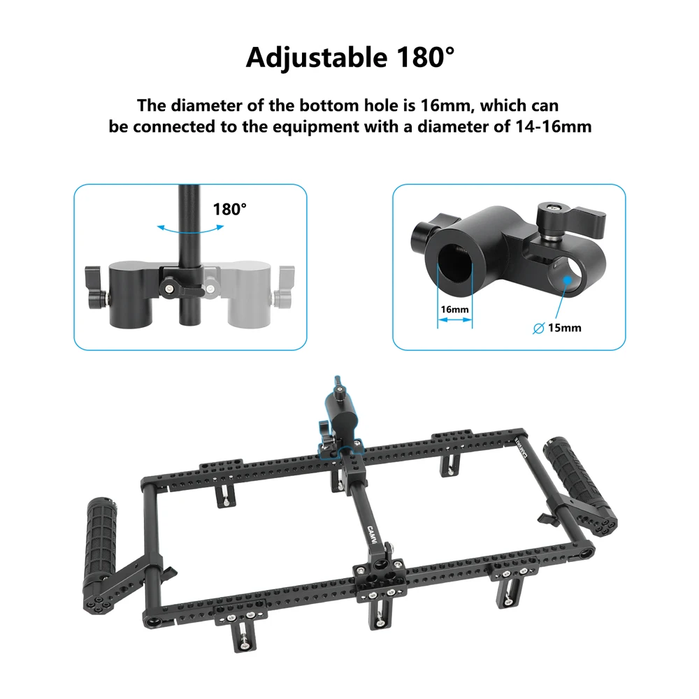 Клетка для монитора директора CAMVATE с тройным креплением для монитора и двойными резиновыми ручками для мониторов директора 5 и 7 дюймов