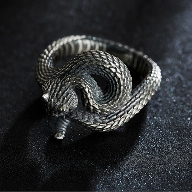 Retro Snake Ring Open Wound Rattlesnake Rings Men and Women Fashion Personality Accessories