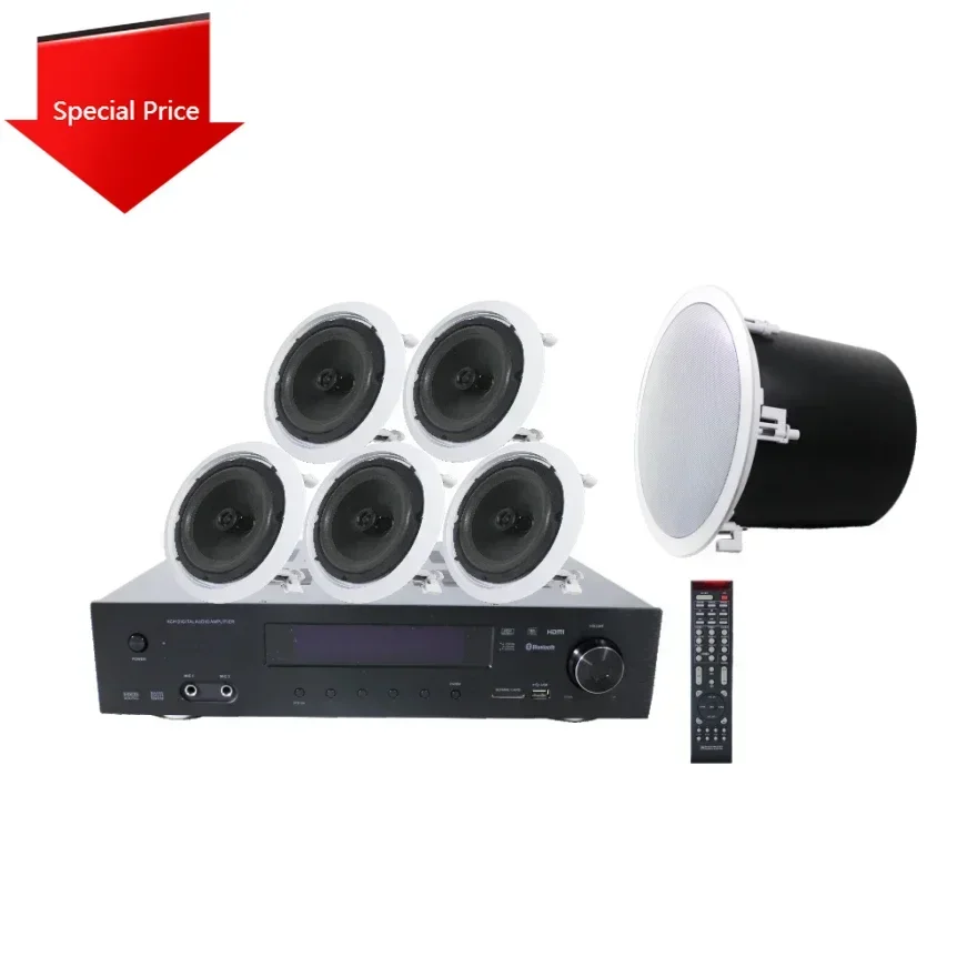 Home Surround Sound System 500W Blue Tooth Power Amplifier With Usb,sd Card And Remote Control,packed With Ceiling Speakers