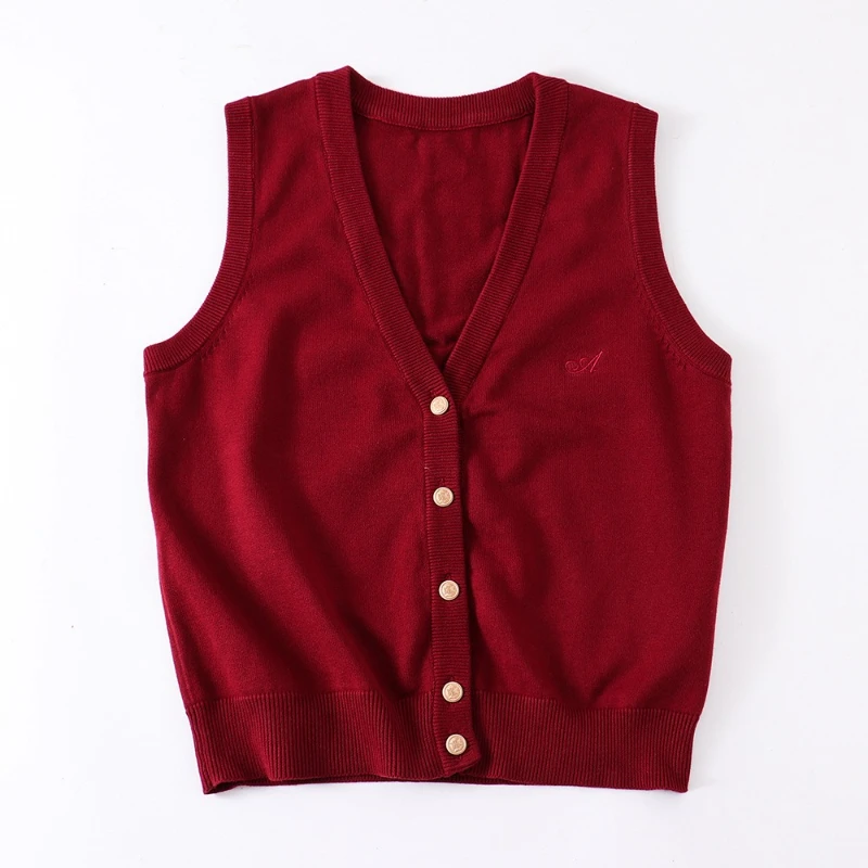 Fashionable and Comfortable Tea Vast Love College Japanese Students Knitted Sweater Undershirt Cardigan Sleeveless Thin Section