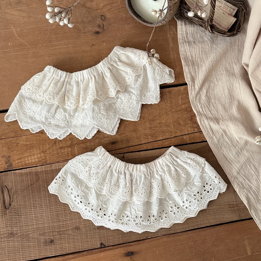 2025 Spring Baby Girl\'s Skirts Cute Lace Embroidered Skirt Cotton Infant Girls Princess Skirts
