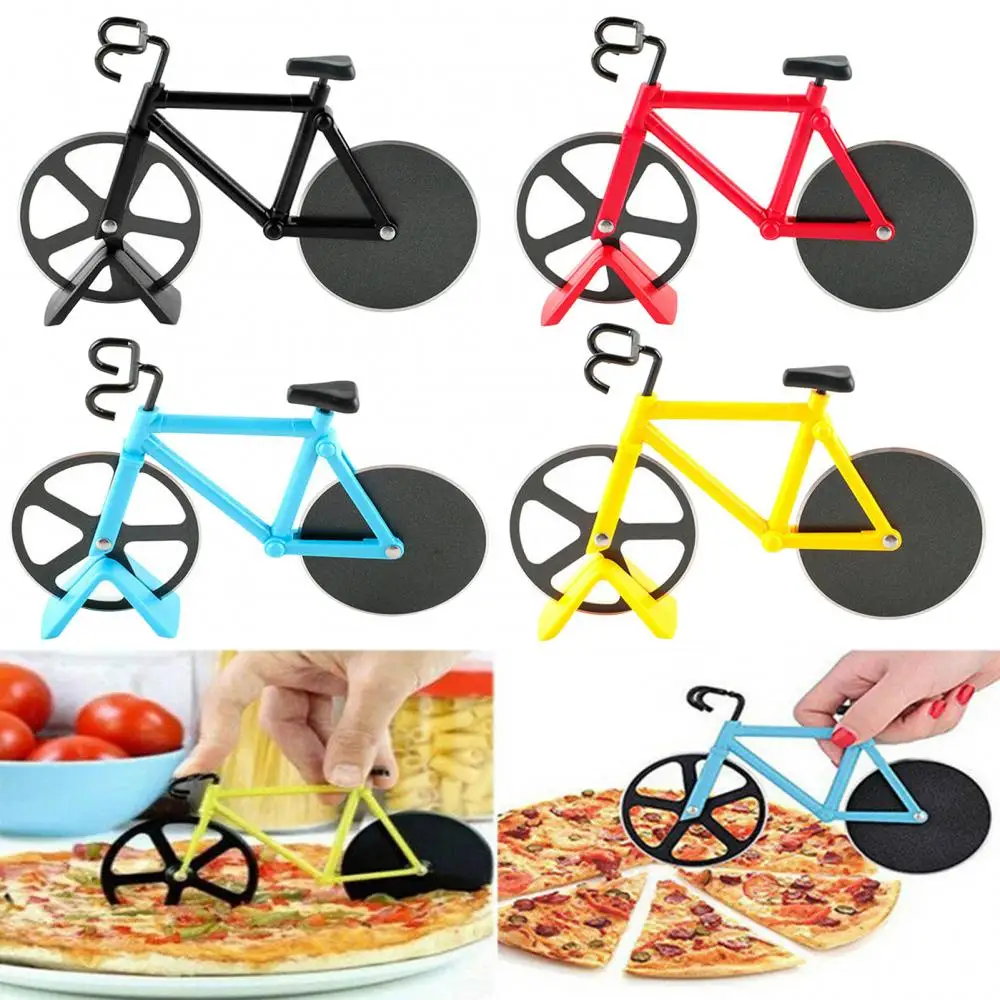 Cutter Novelty Bicycle Shape Pizza Dual-Wheel Slicer Kitchen Home Decor Tool