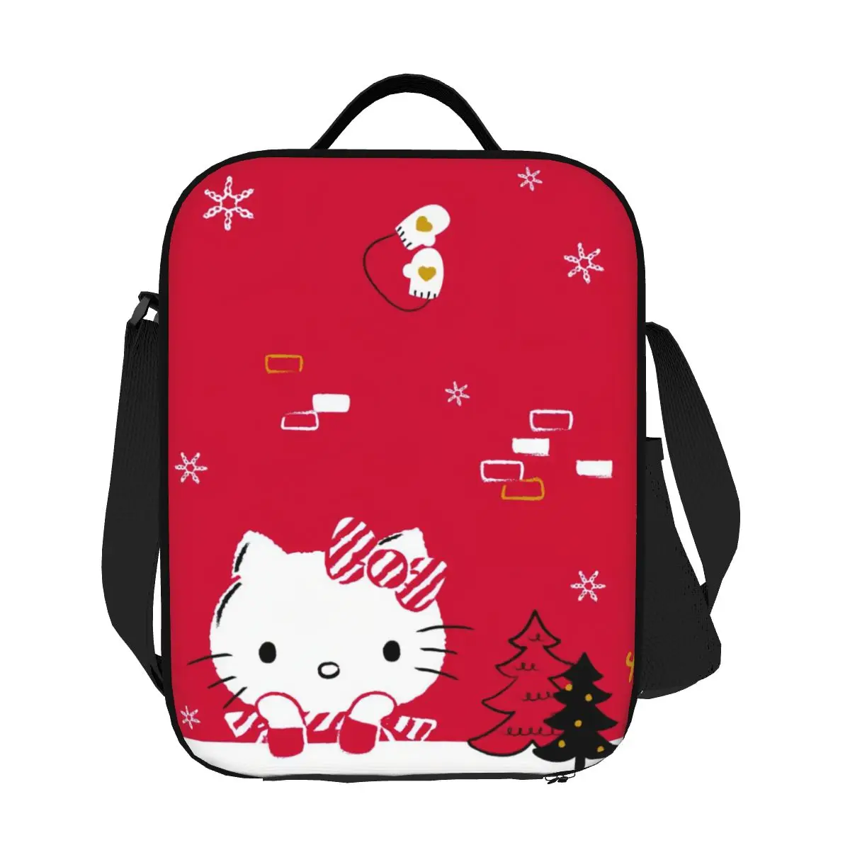 

Custom Hello Kitty Christmas Lunch Bag Men Women Warm Cooler Insulated Lunch Boxes for Children School