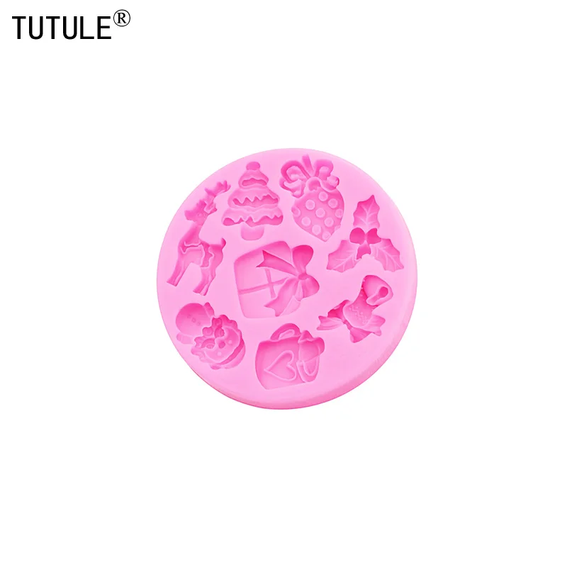 Christmas deer Strawberries Silicone Mold Santa foliage Fondant Sugar Cupcake Craft Molds drop glue decorative epoxy resin Mold