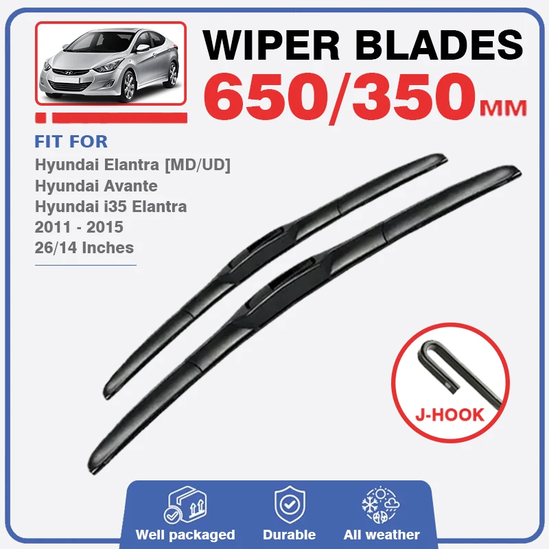 Front Windshield Wiper Blades For Hyundai Elantra MD UD Avante i35 2011 - 2015 Windscreen Window Car Accessories 2012 2013 2014